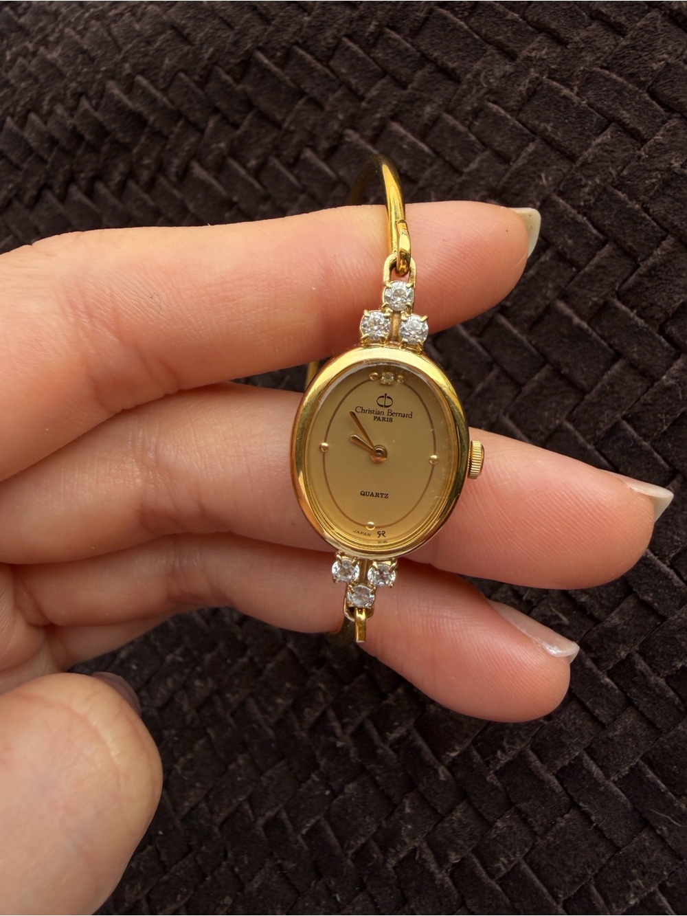 Gold-Tone Ladies Bracelet Watch with Crystal Accents